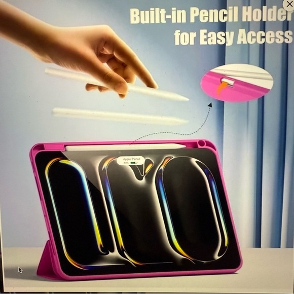 Ipad case pink compatible with iPad Pro 11 (M4 , 5th Gen 2004) - Picture 3 of 11